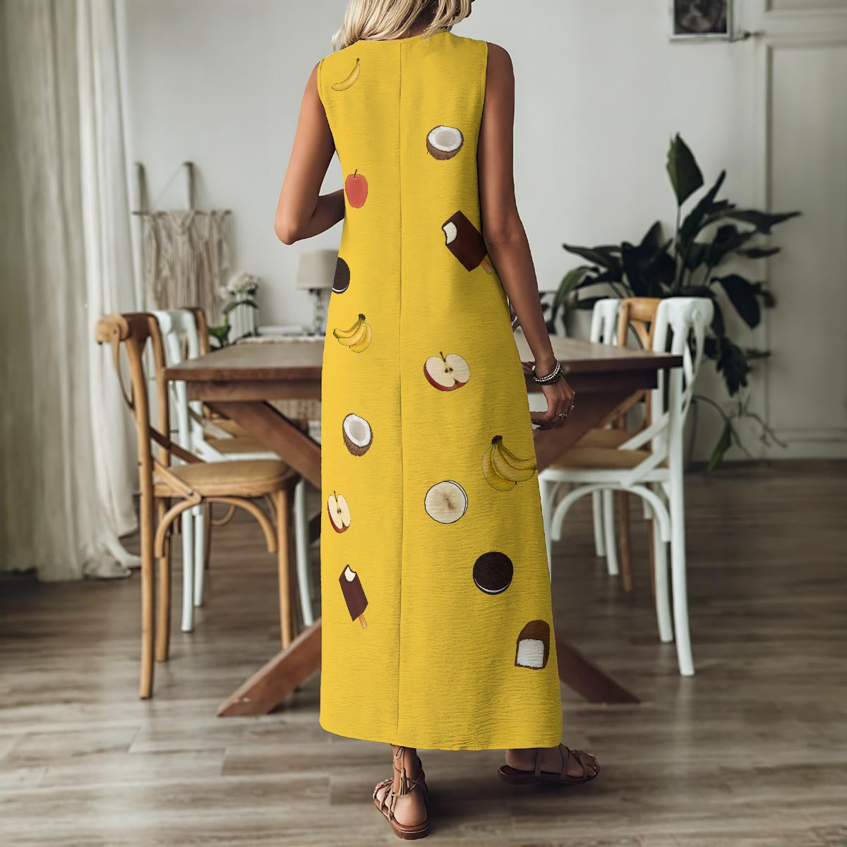 Race - All snacks - V neck maxi dress - yellow
