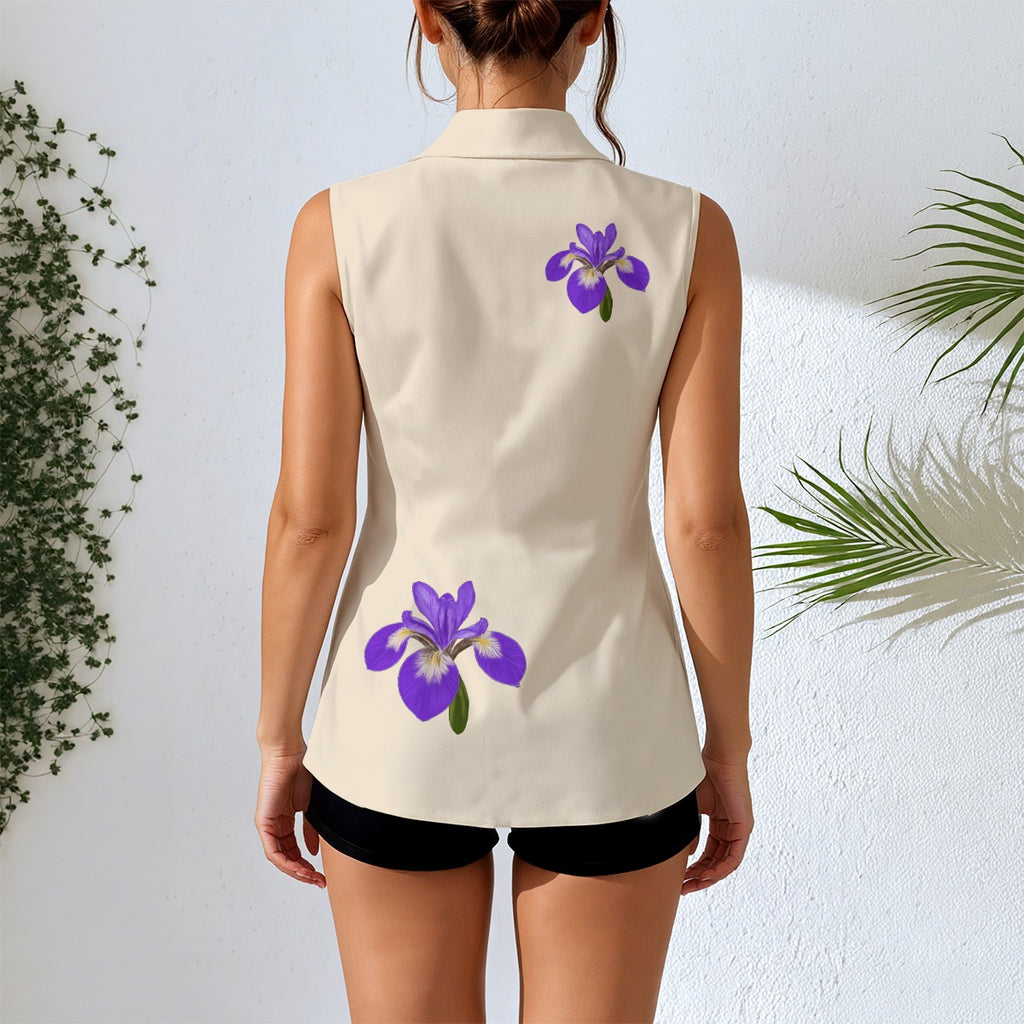 Quebec Iris - Sleeveless Blazer - beige