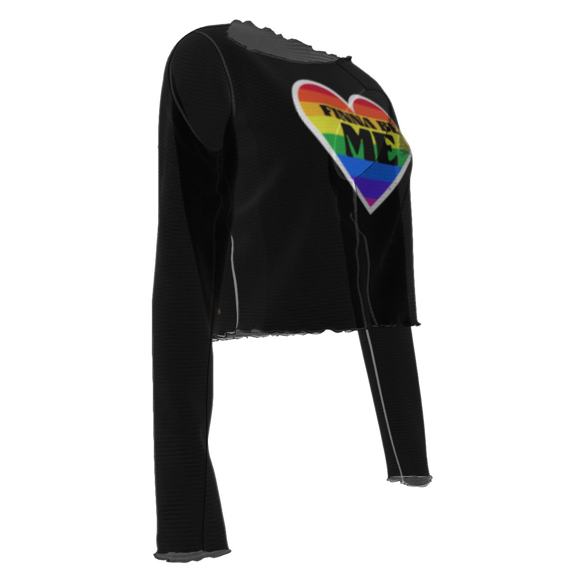Finna Me - Rainbow - Pride - mesh crop - black