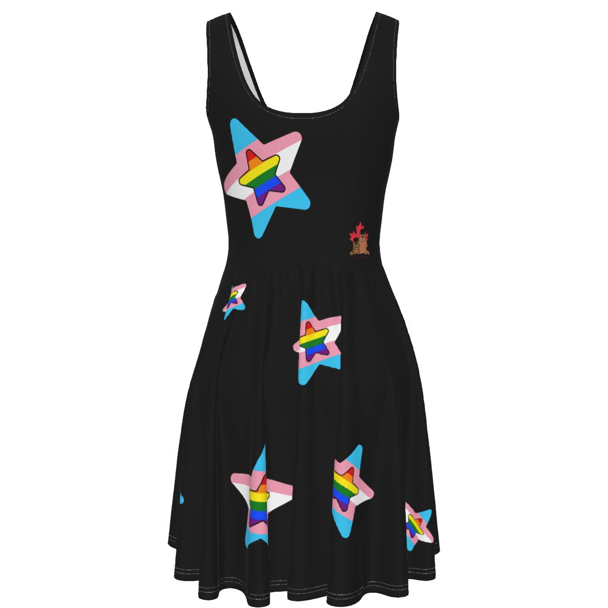 Pride - Rainbow/Trans stars - tank dress - black