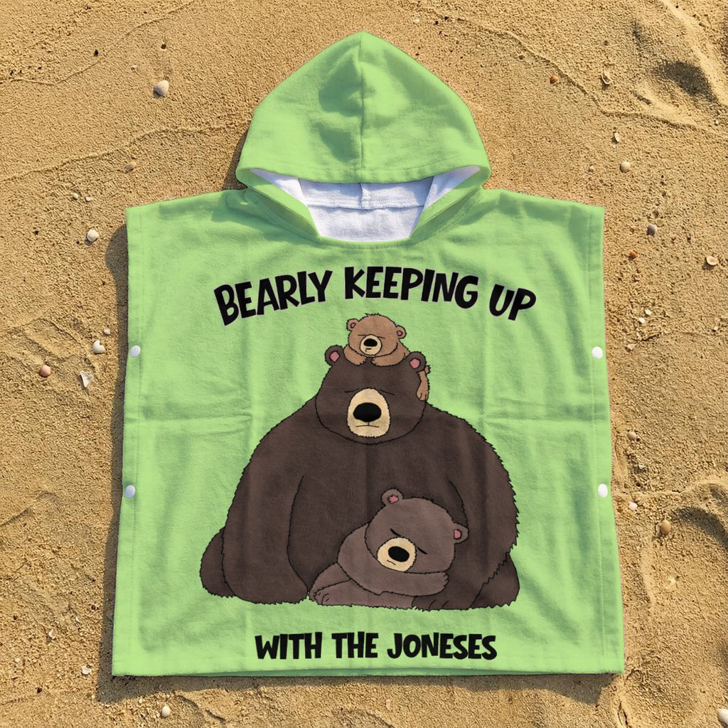 Kid's Hooded Towel Poncho - Bearly Keeping Up