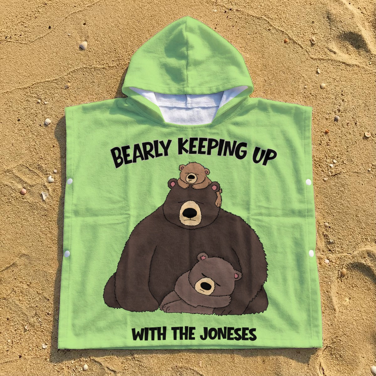 Kid's Hooded Towel Poncho - Bearly Keeping Up