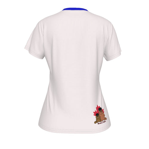 Autism Spectrum - V neck tee - offwhite and blue