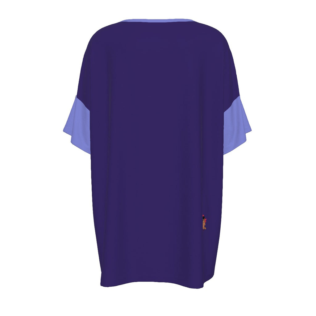 Hydrangea - drop shoulder tee - dark periwinkle