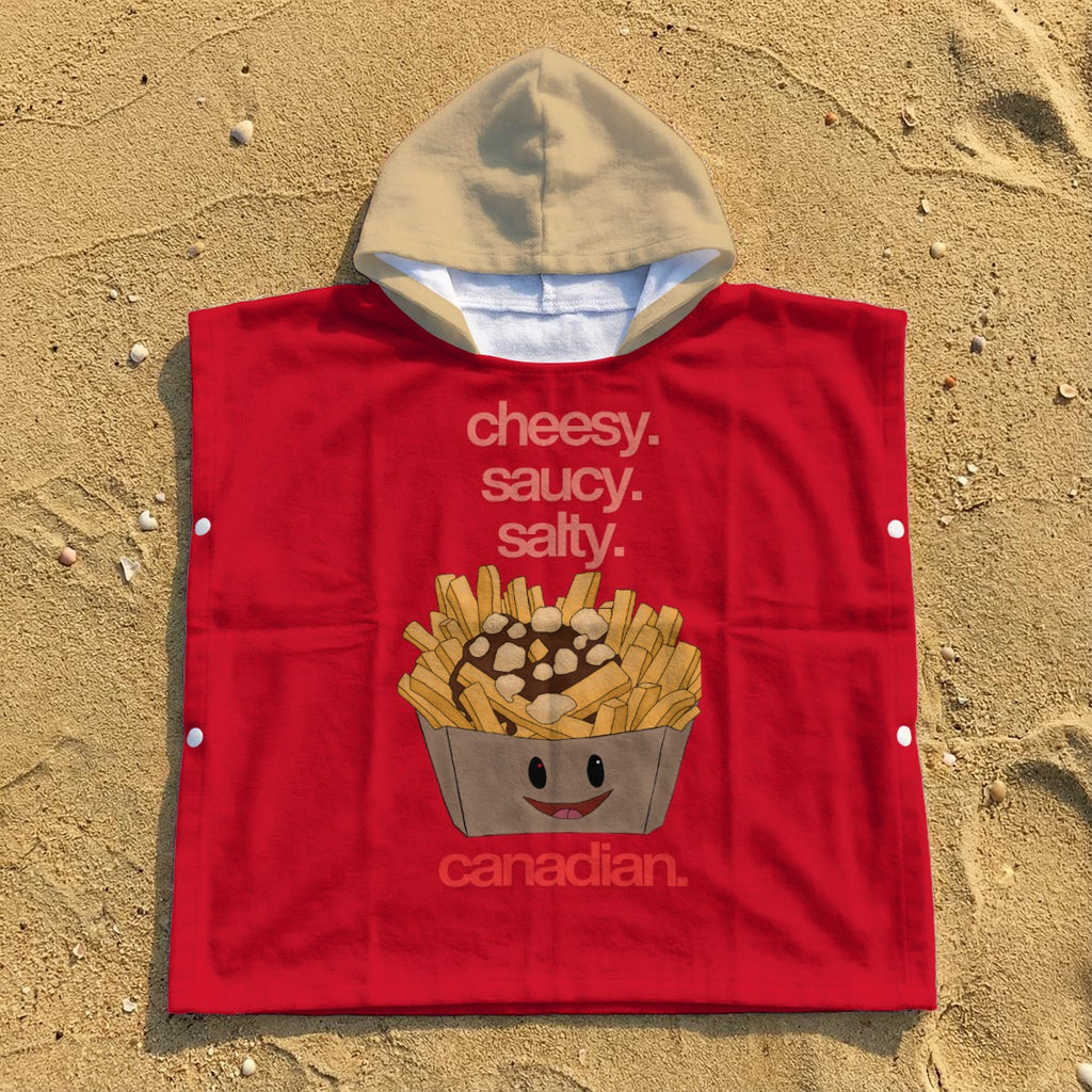 Kid's Hooded Towel Poncho - Poutine