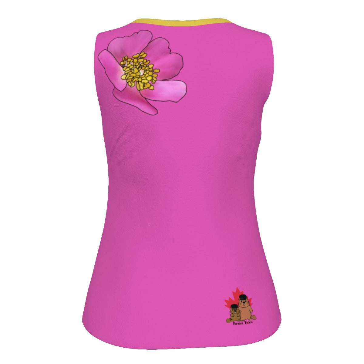 Alberta Primrose - U neck tank - pink with yellow