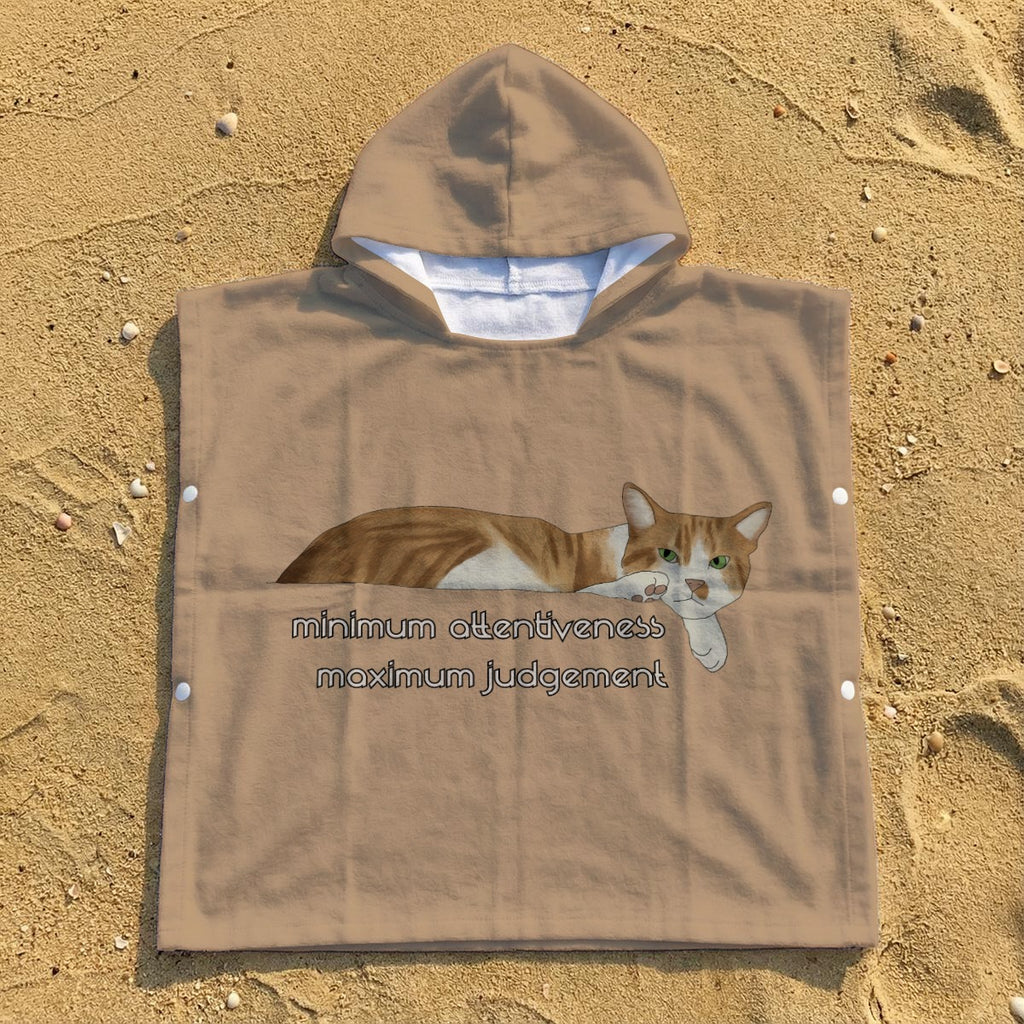 Kid's Hooded Towel Poncho - Potato the Cat