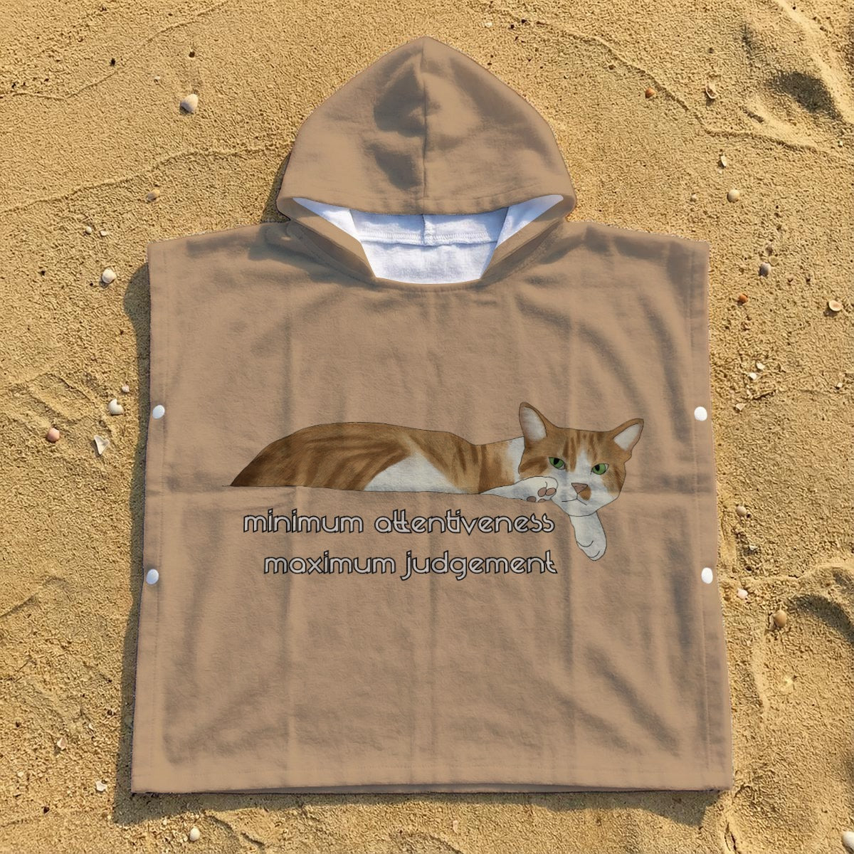 Kid's Hooded Towel Poncho - Potato the Cat