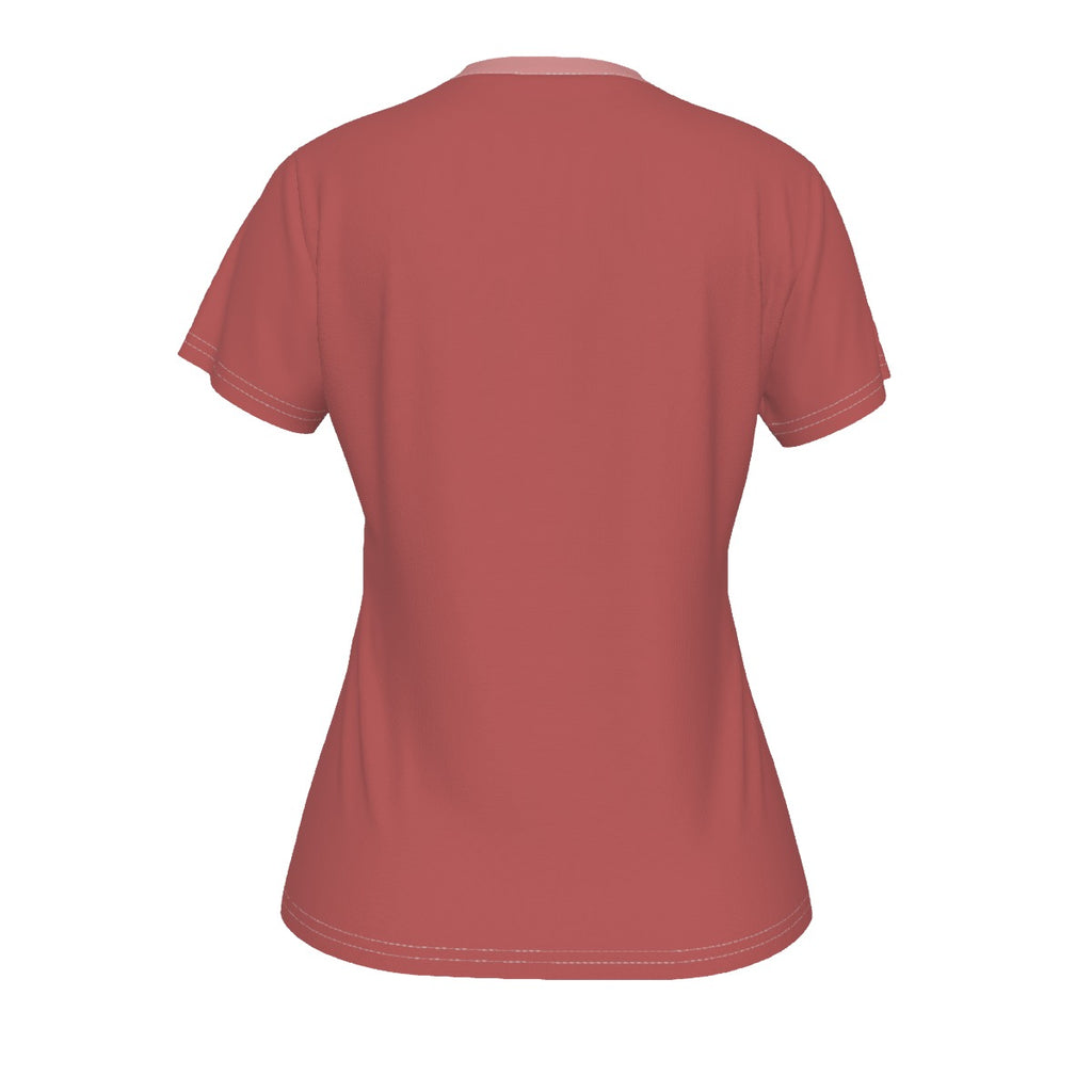 Serving the Cake - salmon - V neck