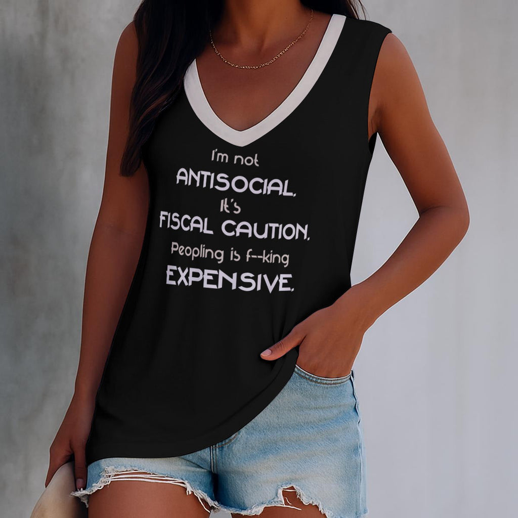 Antisocial - V neck tank - black