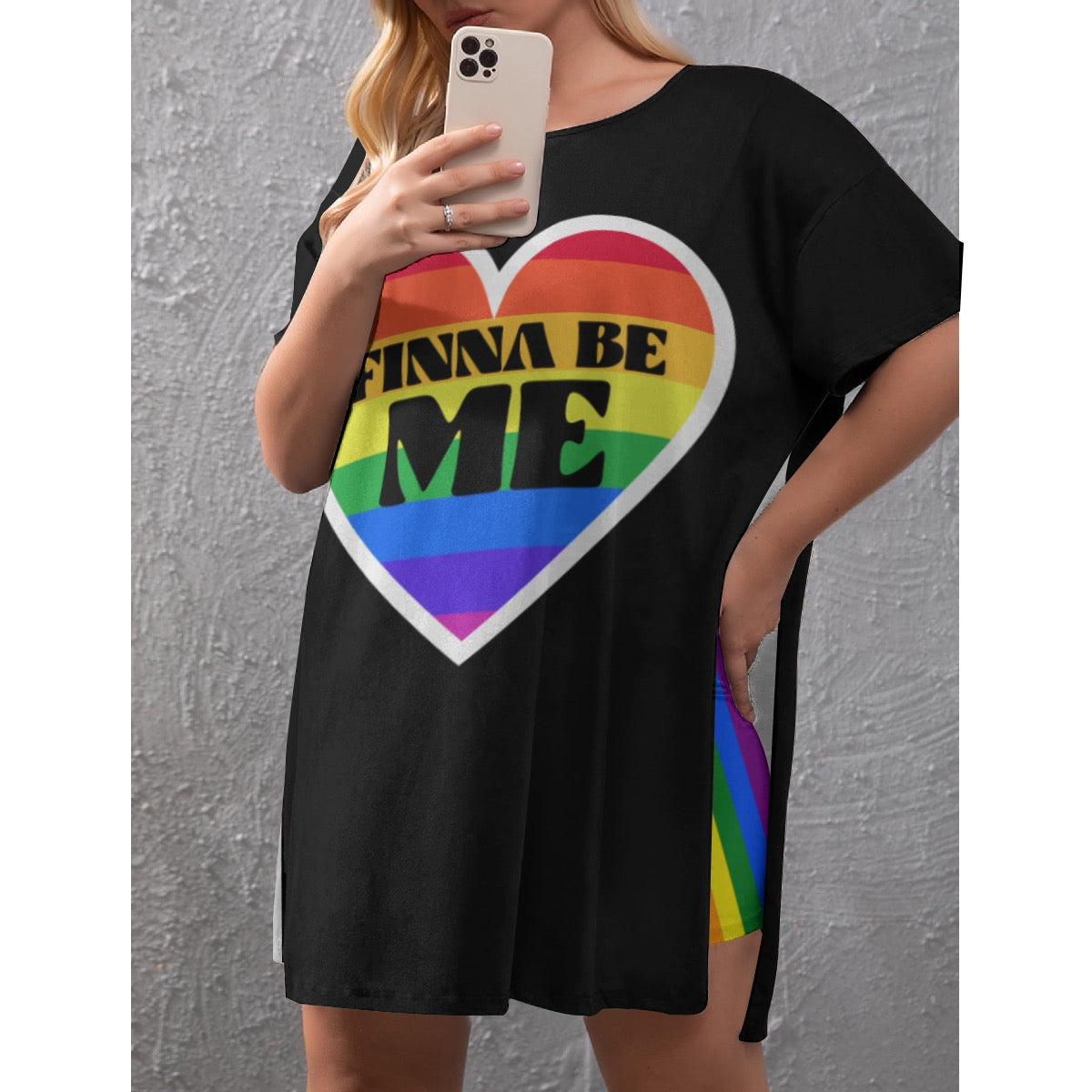 Finna Me - Rainbow - shorts set - black