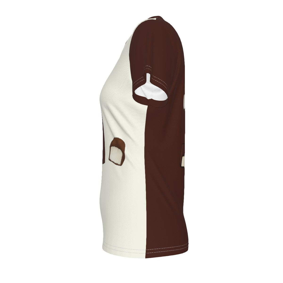 Race - UK - Choco Ice Bounty Bar - V neck tee - offwhite and brown