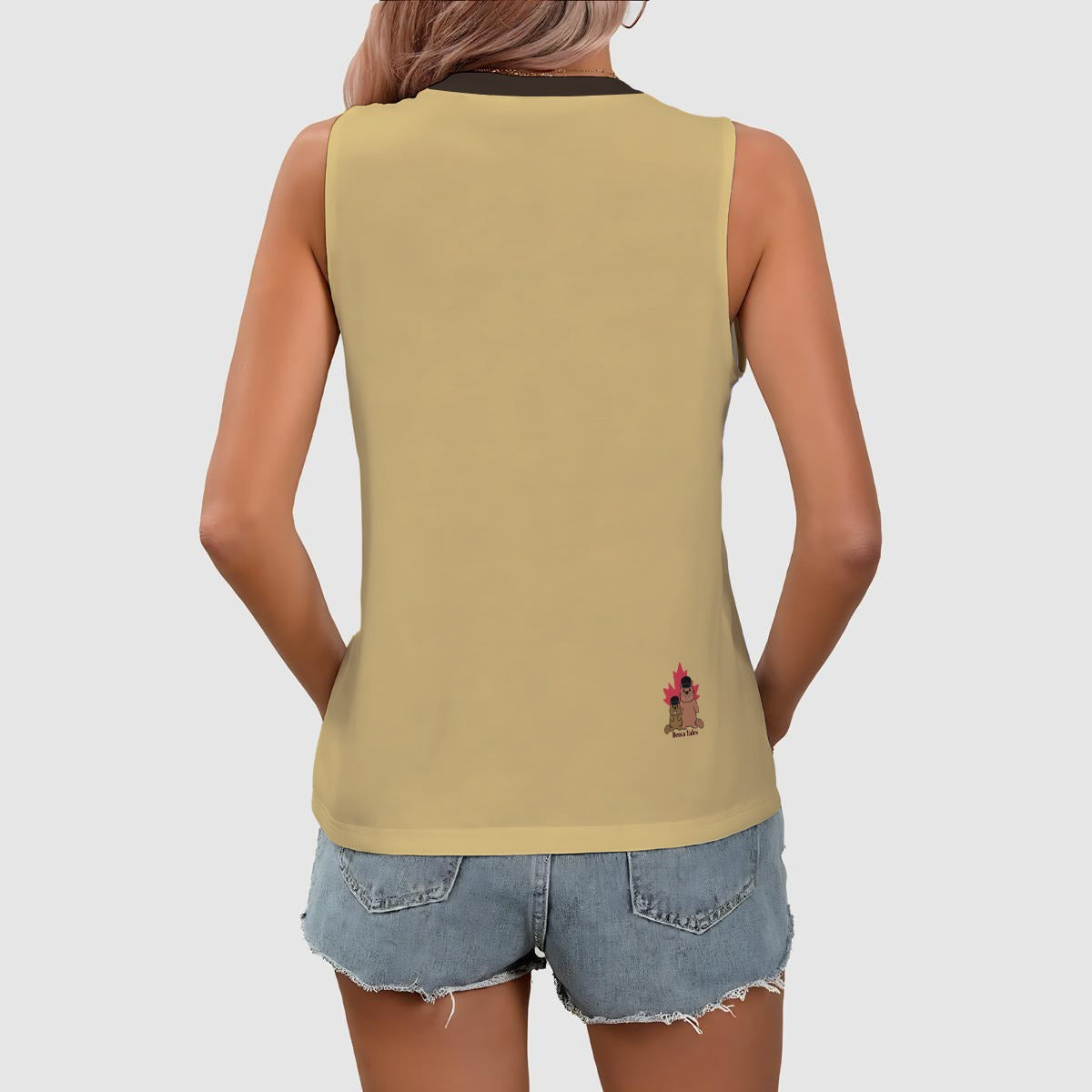 Trauma Dumpling - v neck tank - yellow