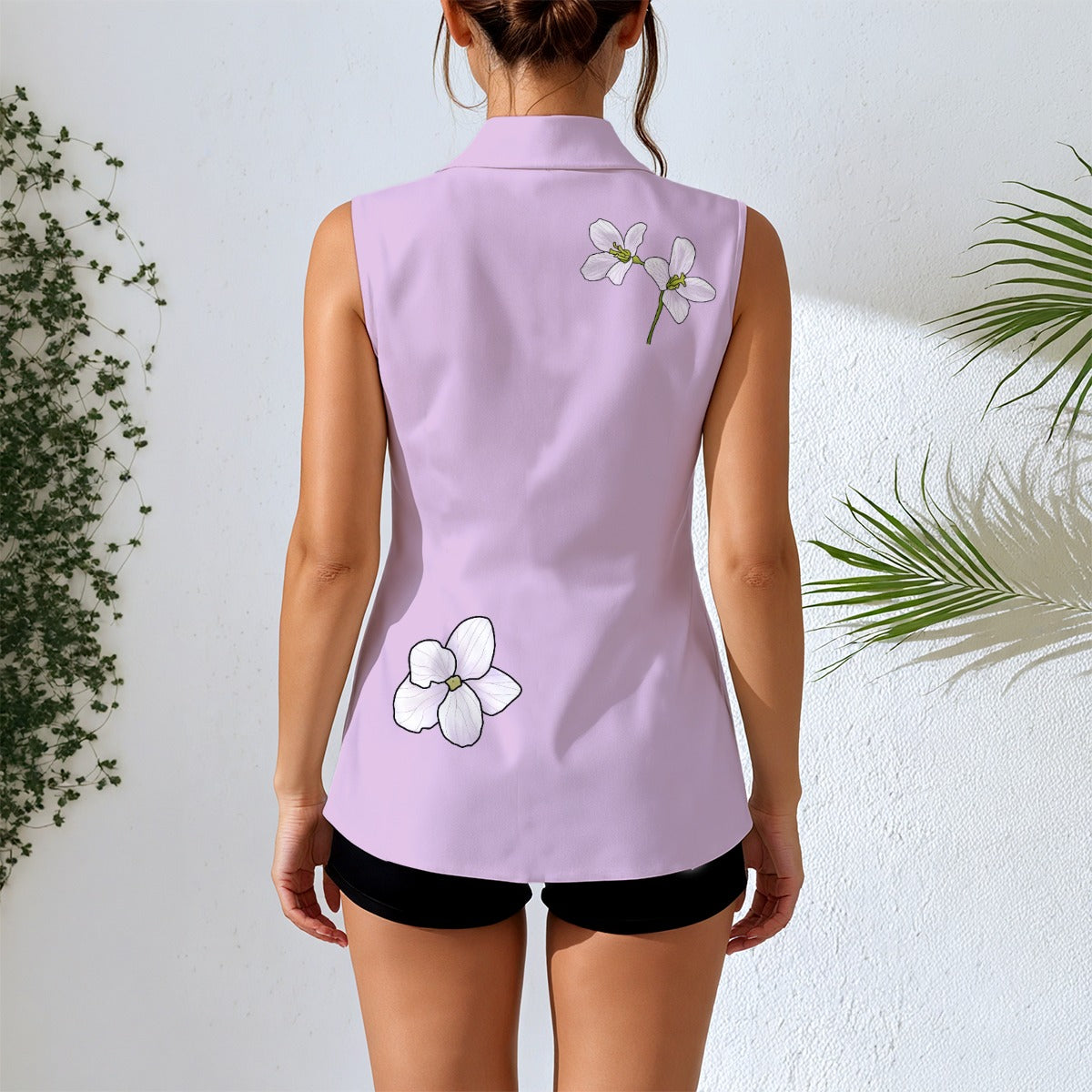 Nova Scotia Mayflower - sleeveless blazer - light lilac