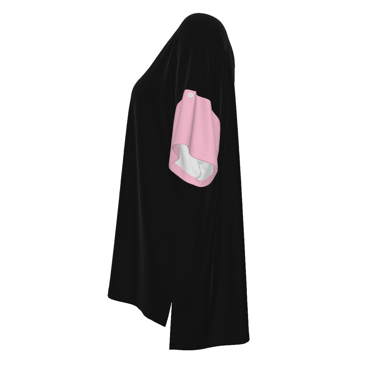 Plum Blossoms - Drop Shoulder Tee - black