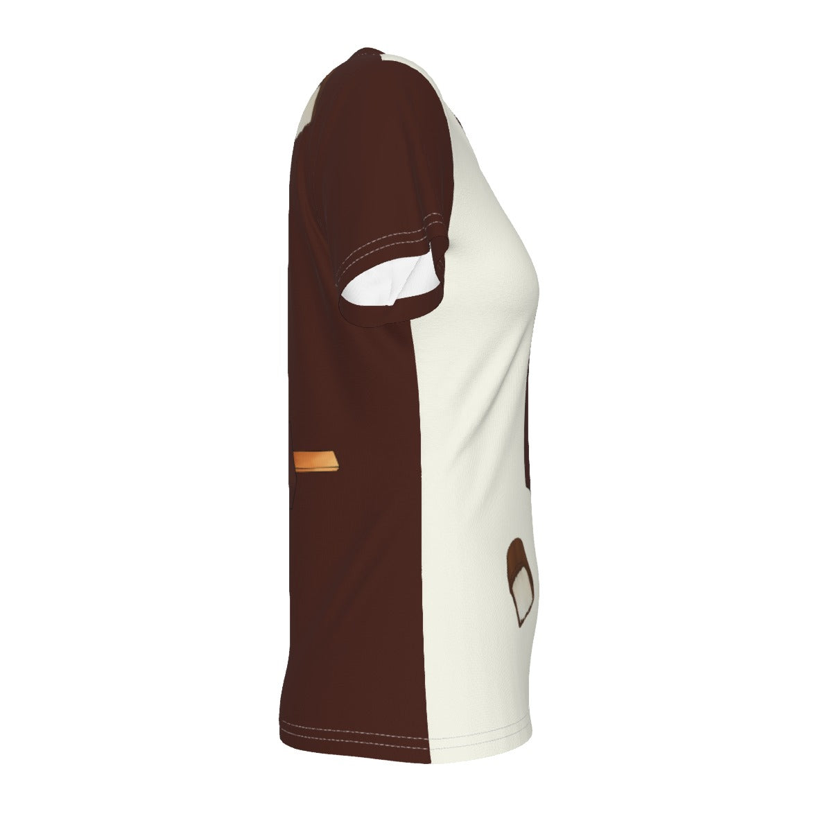 Race - UK - Choco Ice Bounty Bar - V neck tee - offwhite and brown