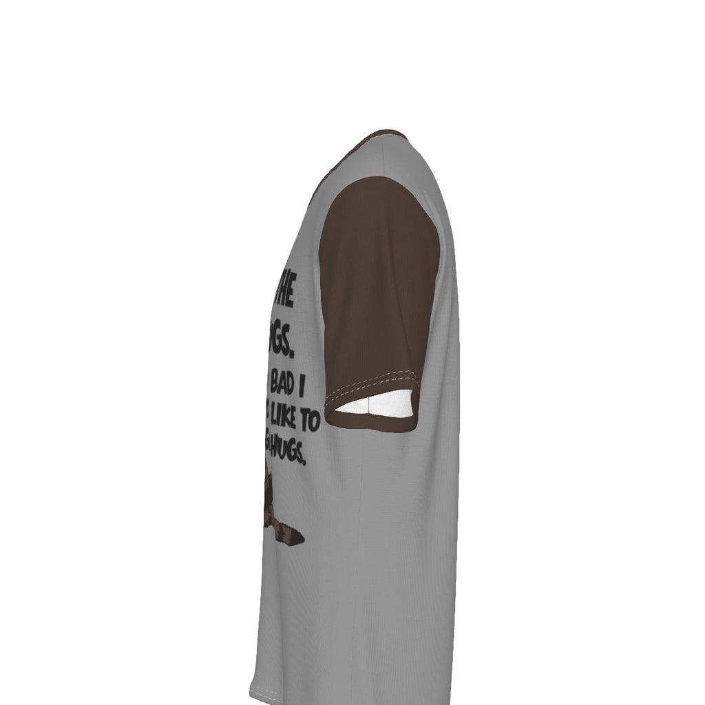 Jeffy Cat - Men's V neck tee - grey and brown