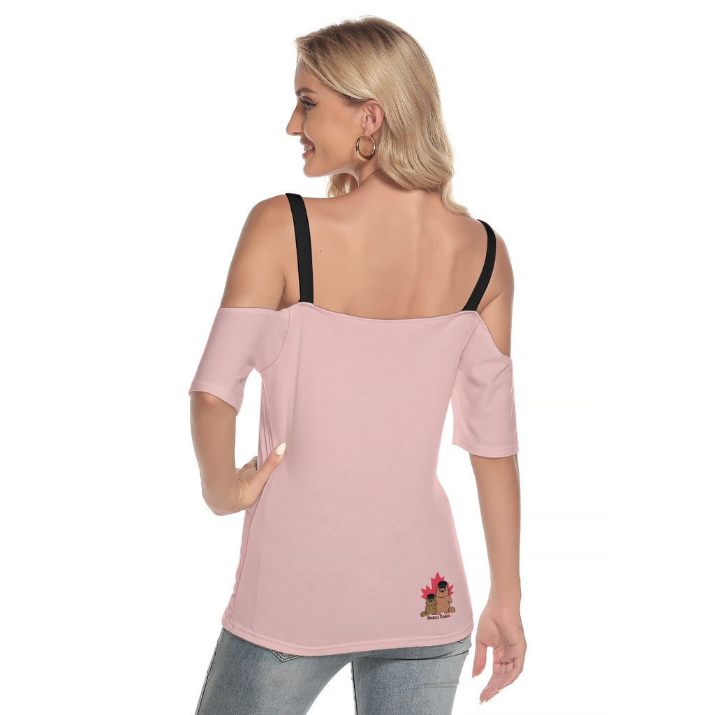 Piggy Bank - Cold Shoulder Tee - pink