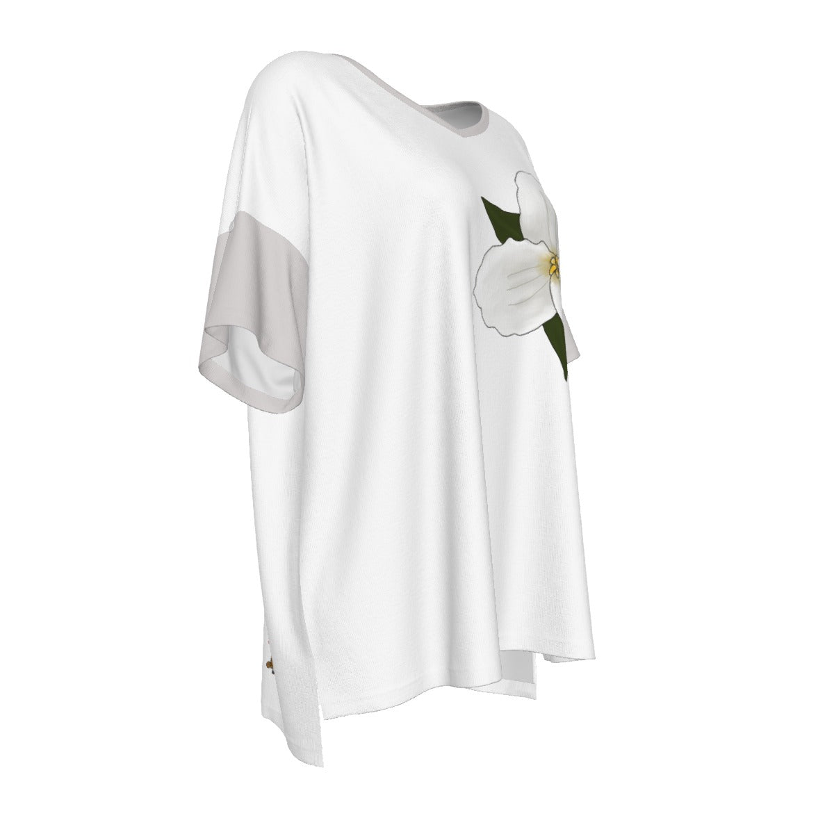 Ontario Trillum - drop shoulder tee - white