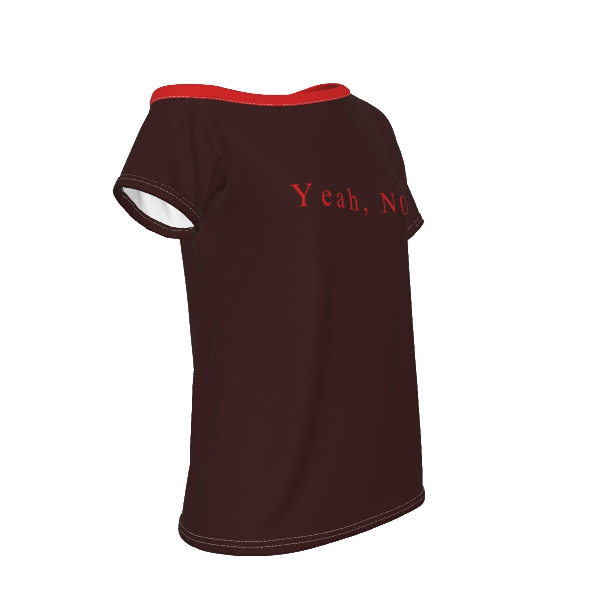Yeah No - off shoulder tee - oxblood and red