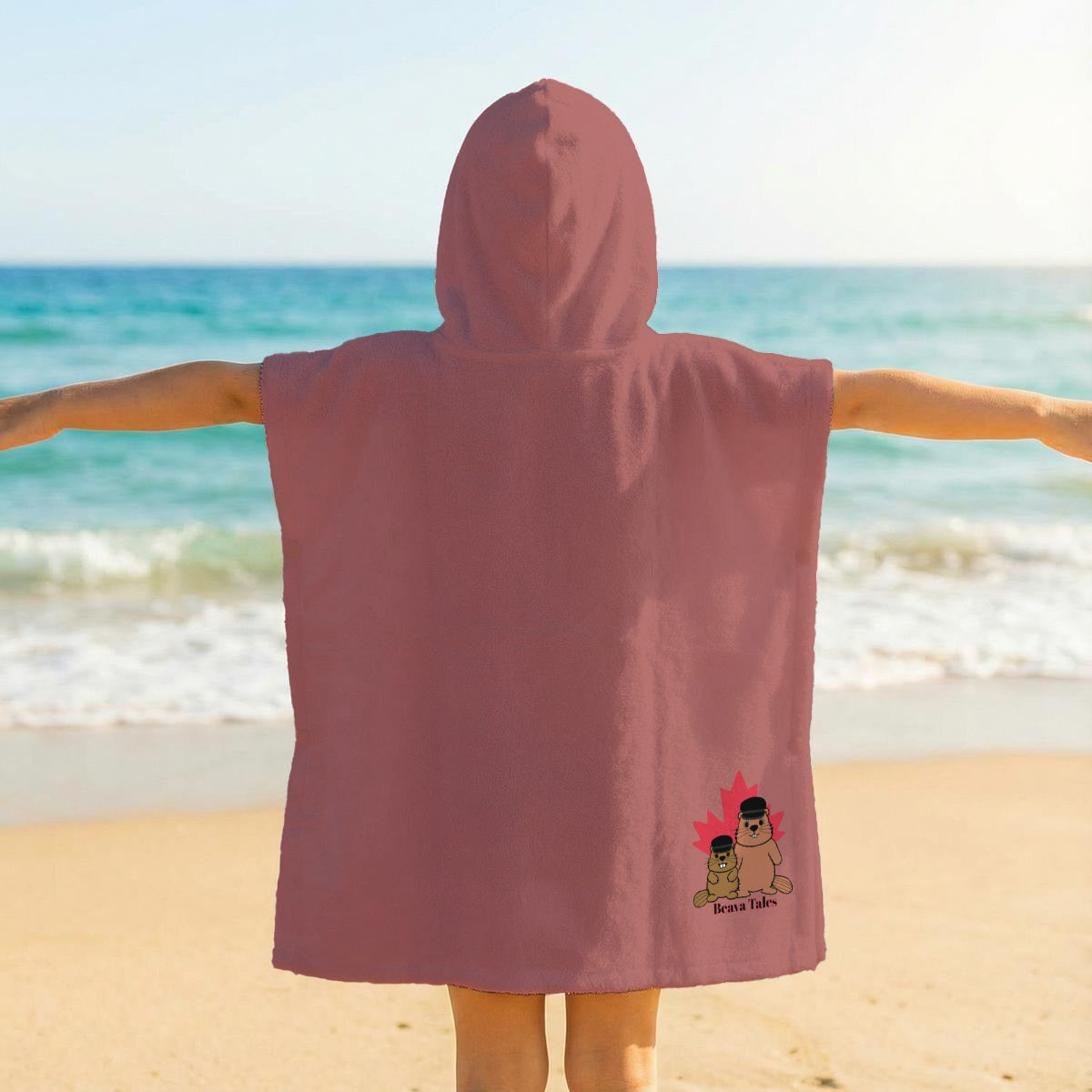 Kid's Hooded Towel Poncho - no hugs please