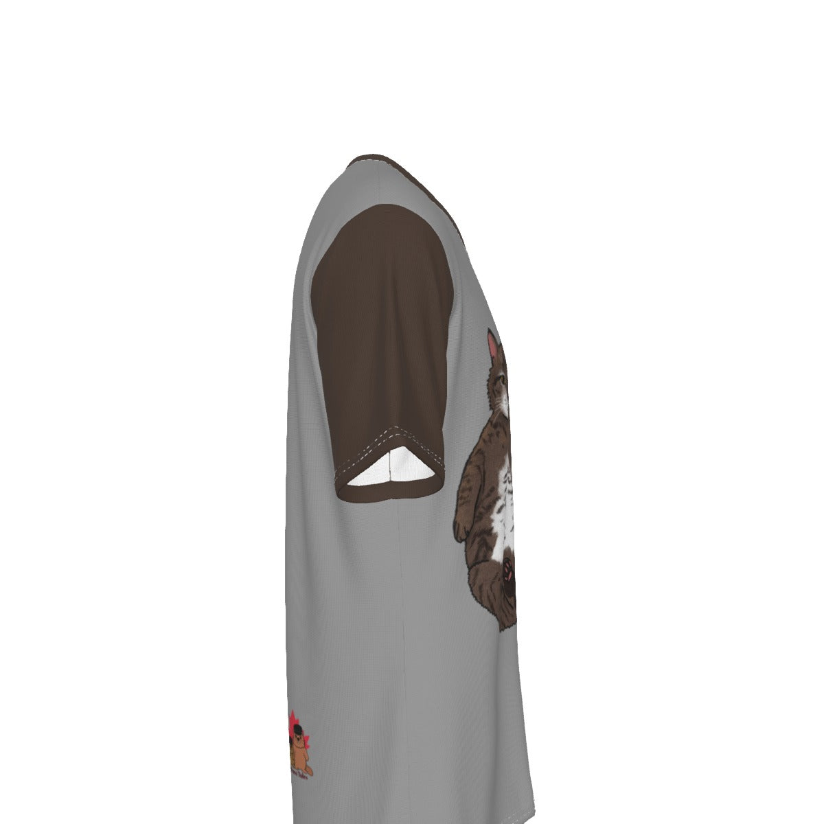 Jeffy Cat - Men's V neck tee - grey and brown