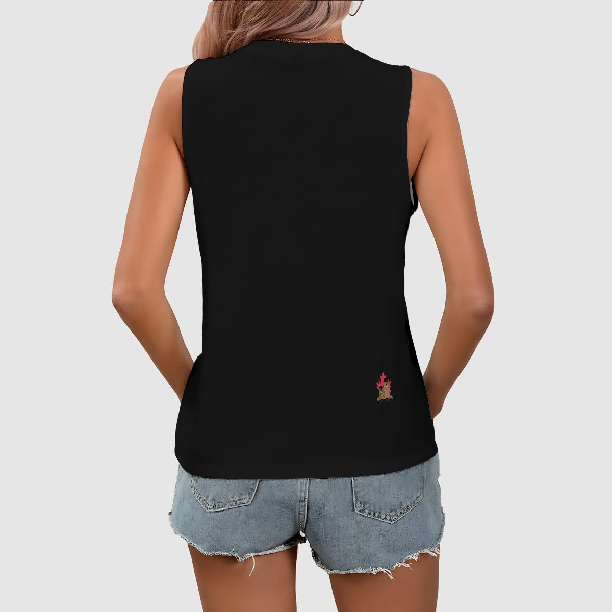 Patty Cake - V neck tank - black