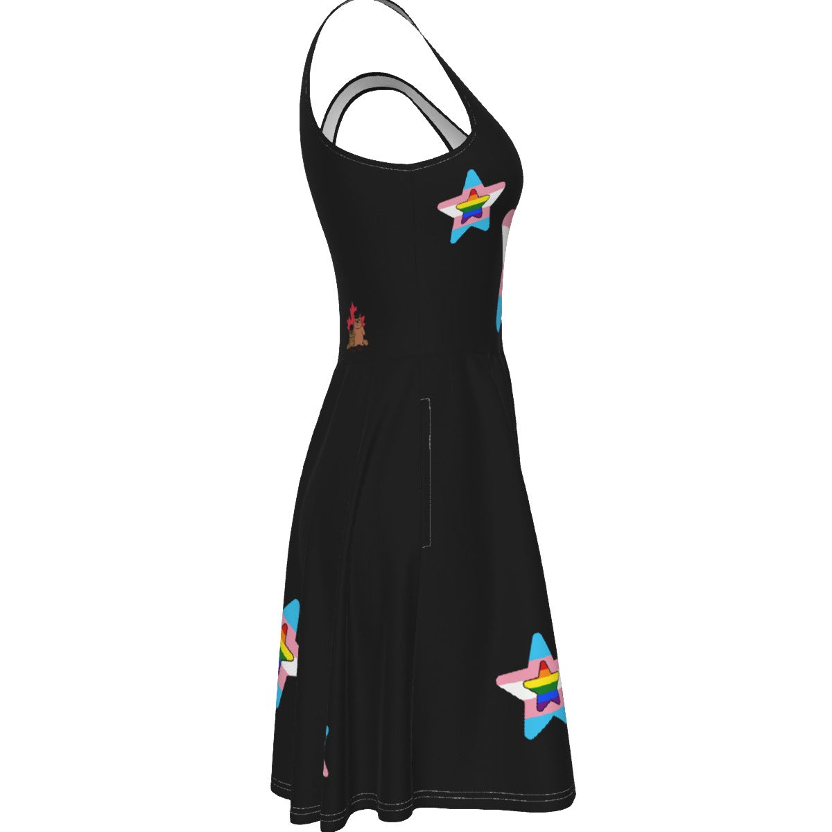 Pride - Rainbow/Trans stars - tank dress - black