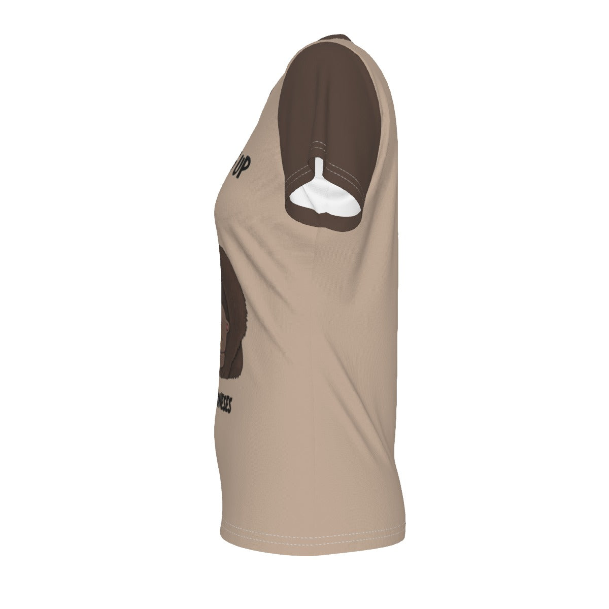 Bearly Keeping Up - V neck tee - browns