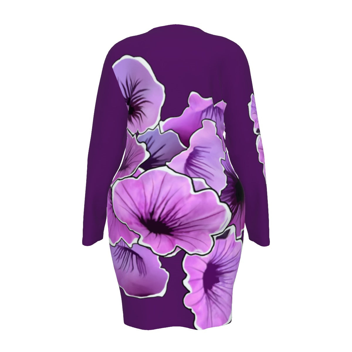 Purple Flowers - mesh dress