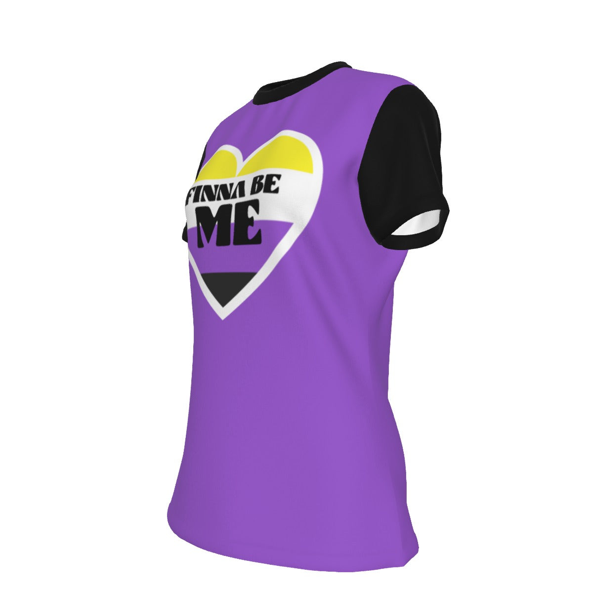 Finna Me - Non Binary - round neck tee - purple