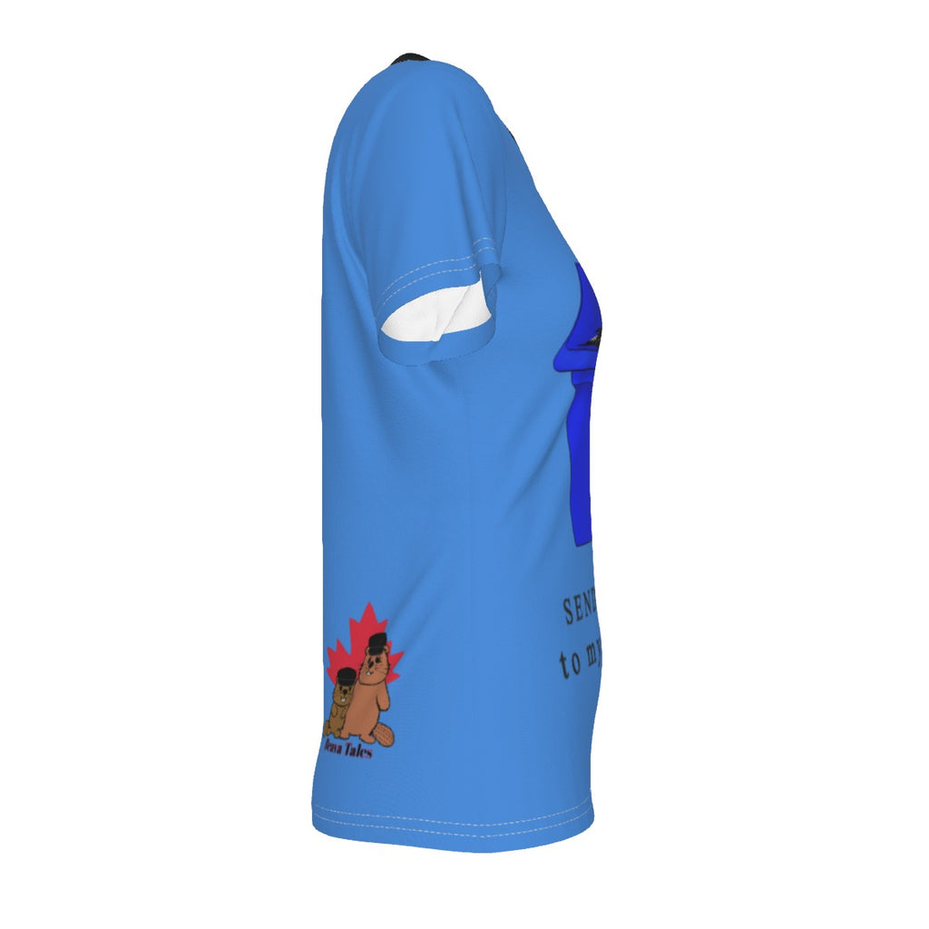 Loonie Bin - V neck tee - blue
