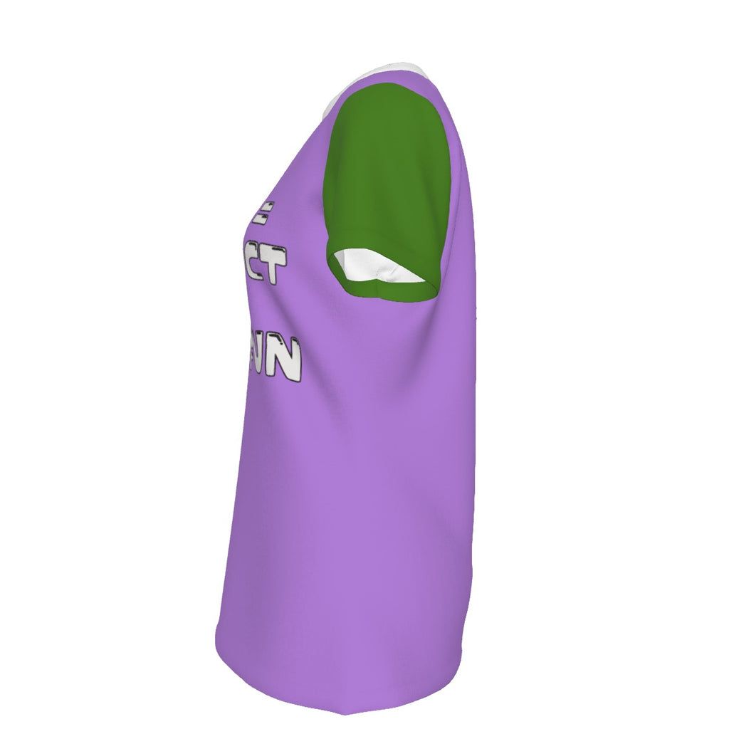 Gender is a construct - round neck tee - purple and green