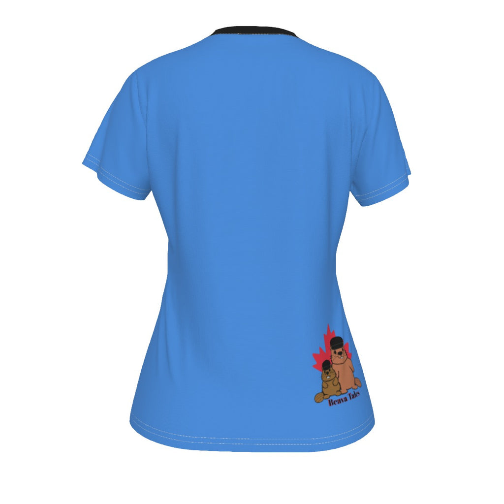 Loonie Bin - V neck tee - blue