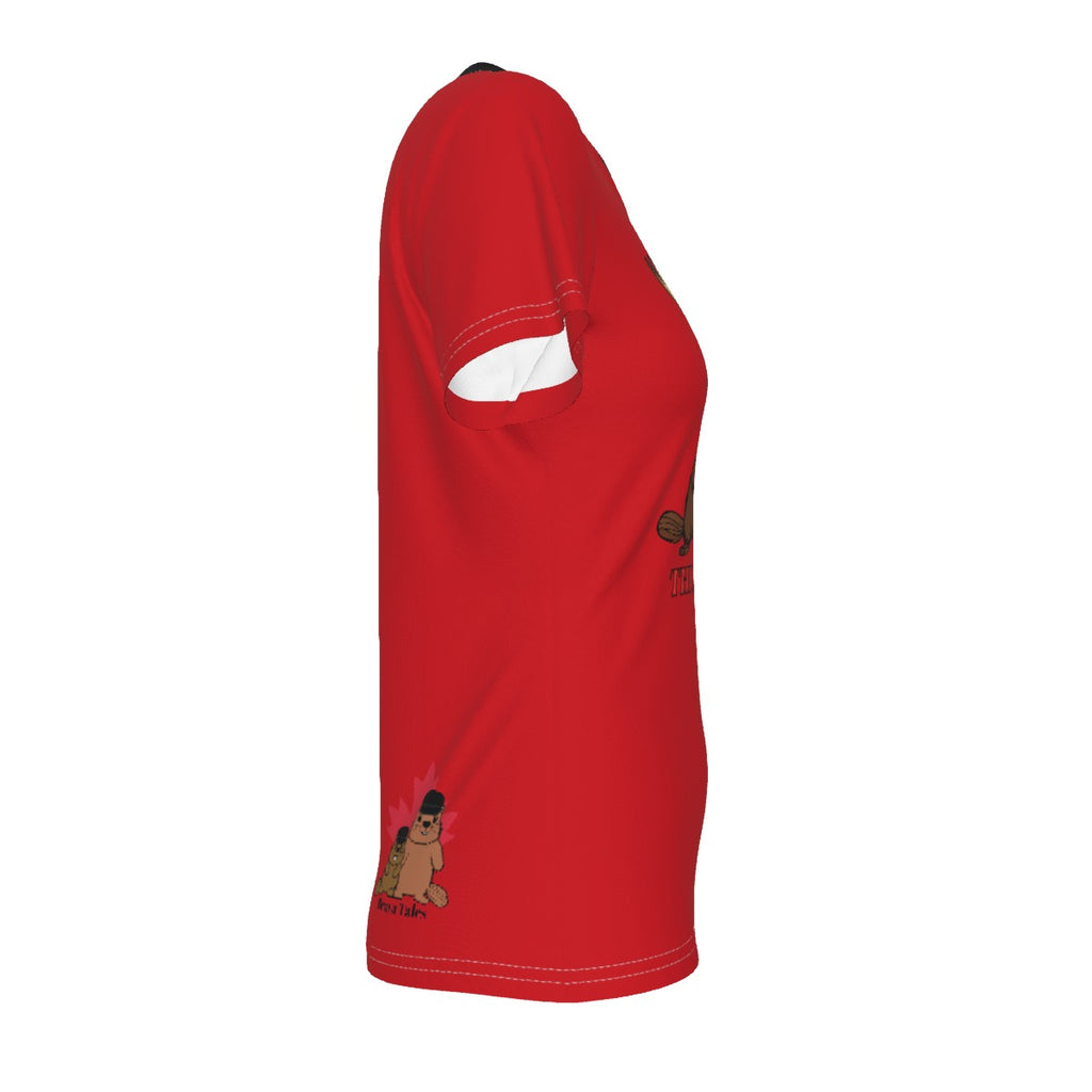 THICCCanadian - V neck tee - red