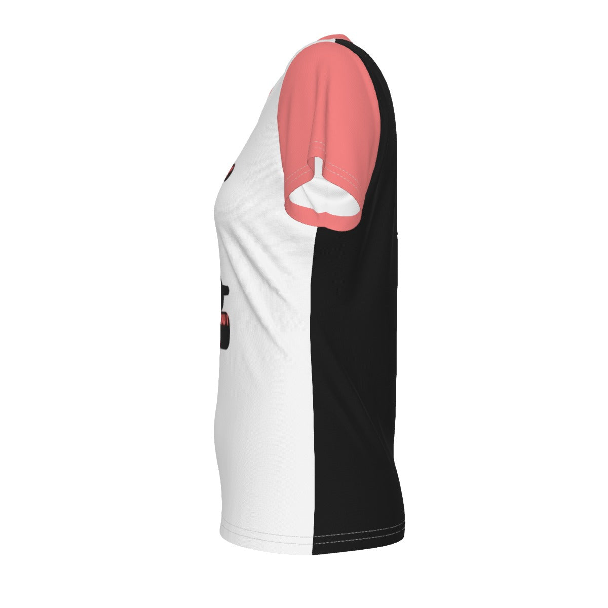 Zippy - V neck tee - white with pink
