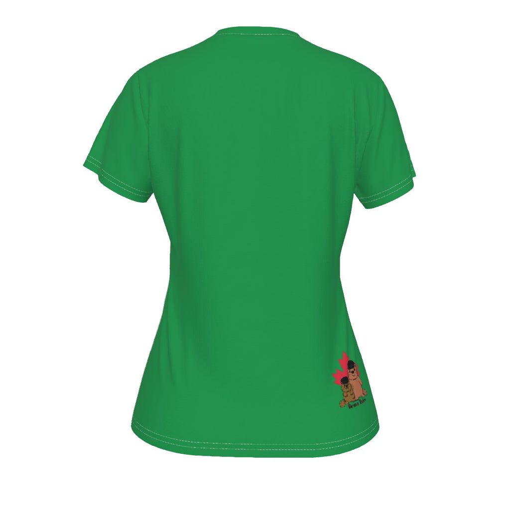 Mahjong 6 7 - v neck tee - white and green