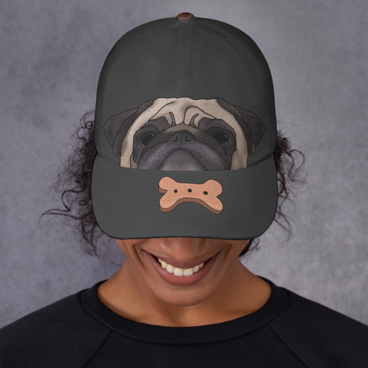 Pug Begging - baseball cap