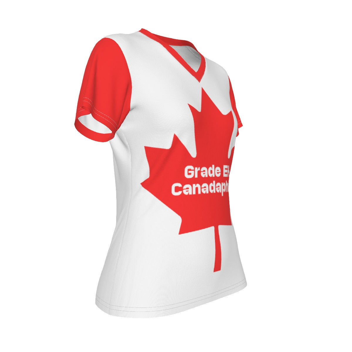 Canadaphile - V Neck Tee - white/red