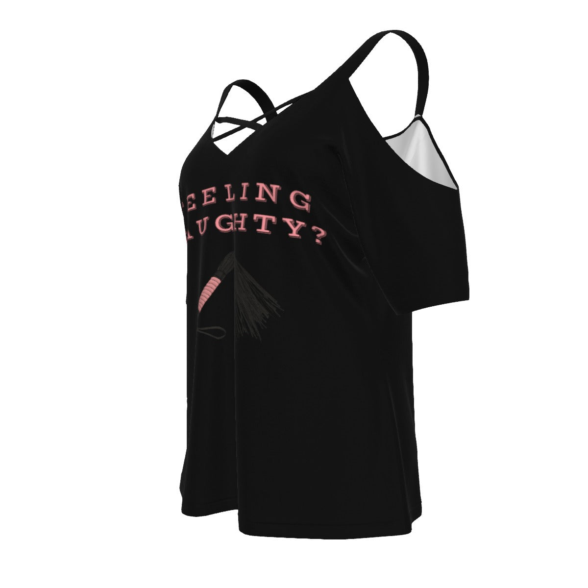 Naughty - off shoulder - black
