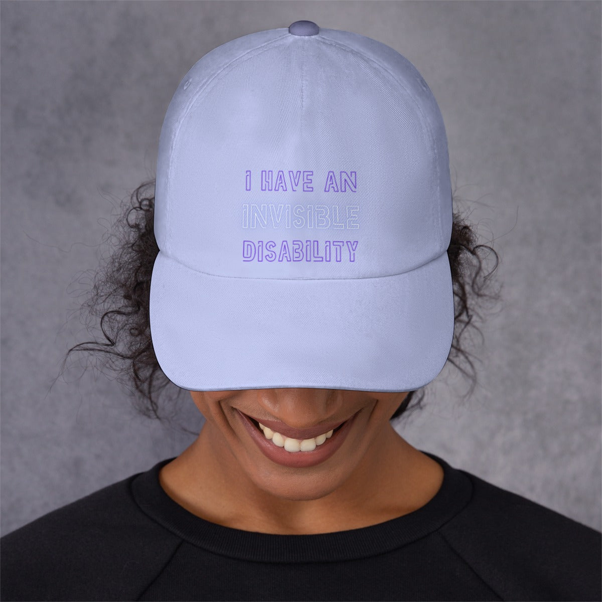Invisible Disability - baseball cap - baby periwinkle
