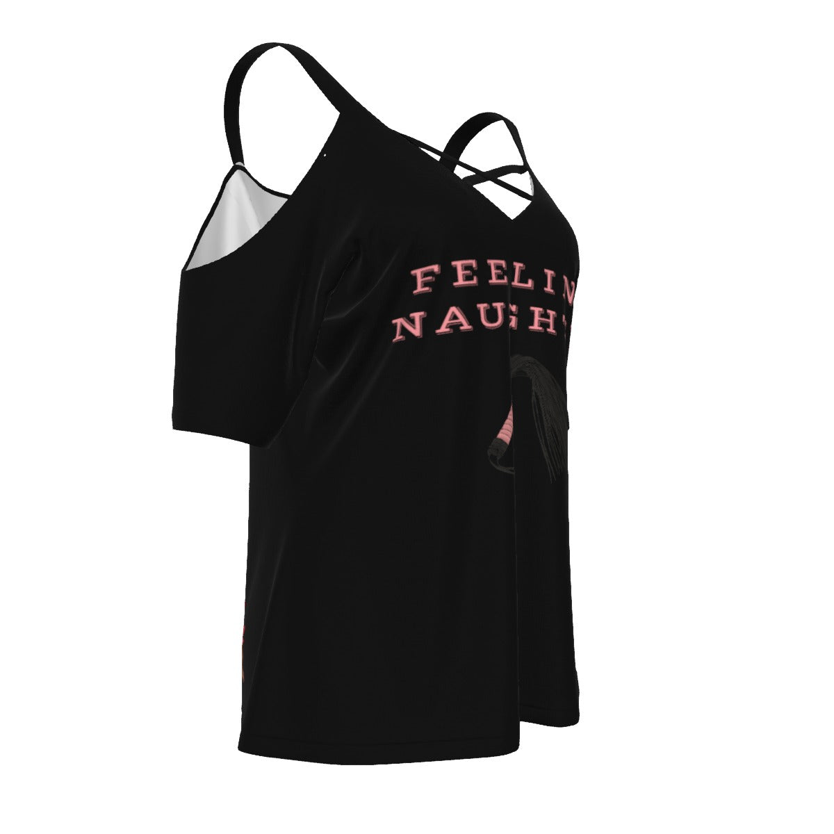 Naughty - off shoulder - black