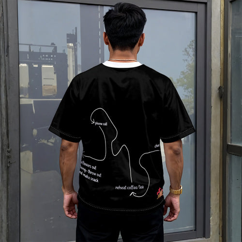 ADHD tasks - unisex drop shoulder tee - black