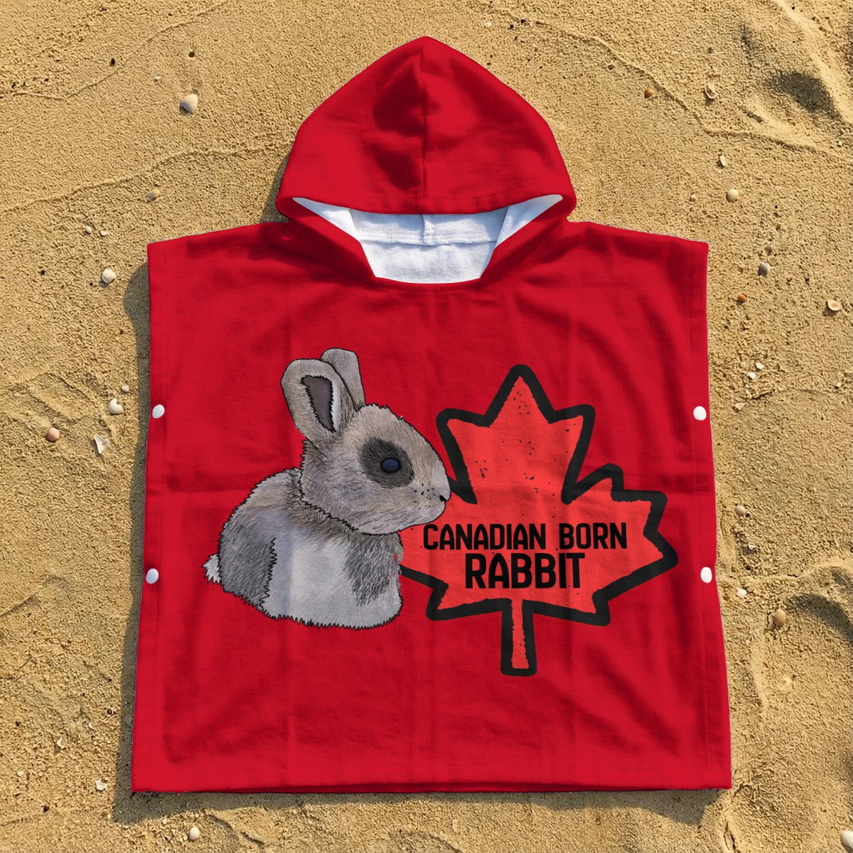 Kid's Hooded Towel Poncho - Year of the Rabbit