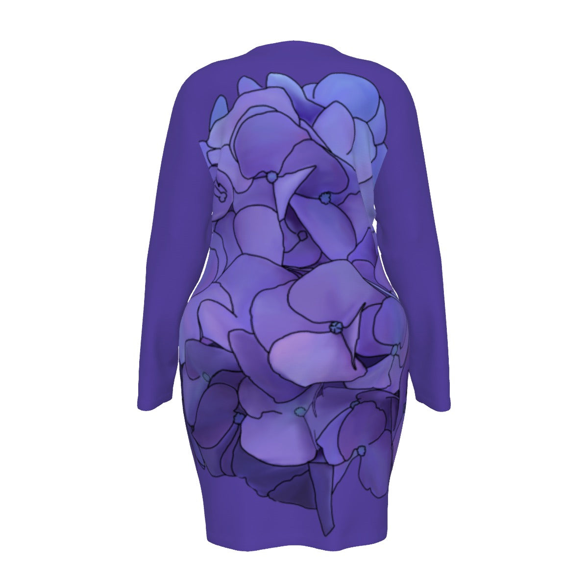 Hydrangea - midi bodycon mesh dress - periwinkle