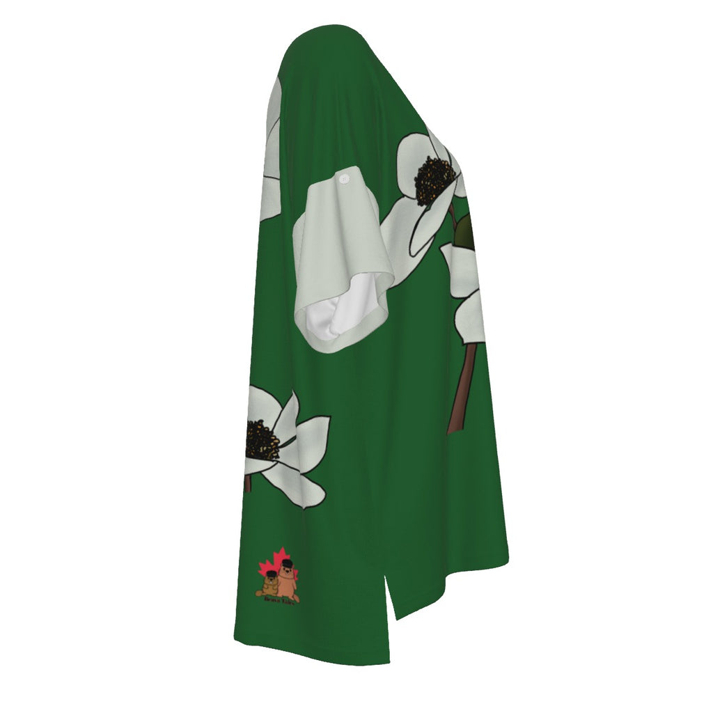 BC Dogwood - drop shoulder tee - forest green