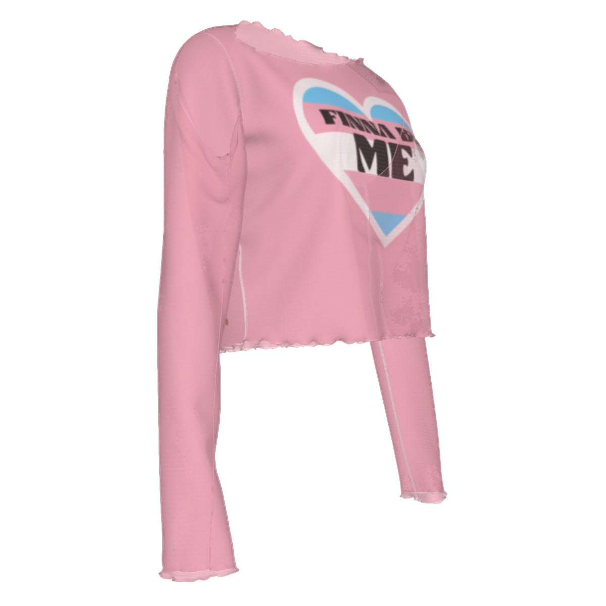 Finna Me - Trans - mesh crop - pink