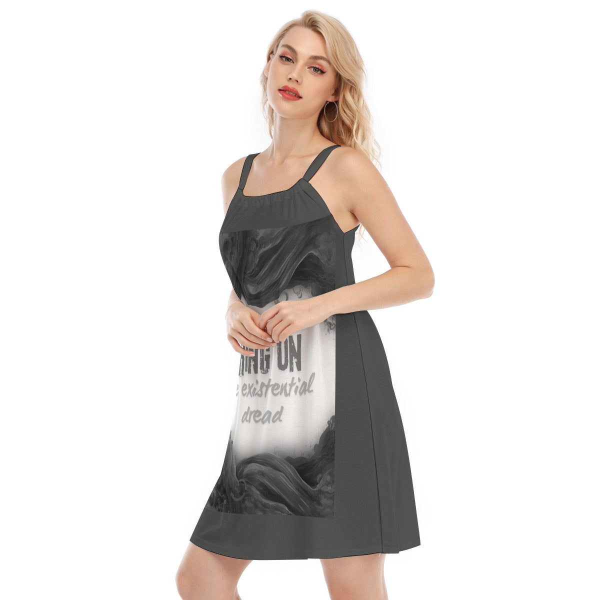 Existential Dread - O neck dress - charcoal