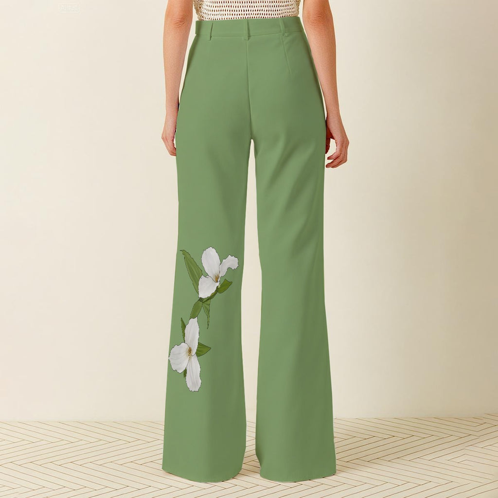 Ontario Trillium - wide leg pants - moss green