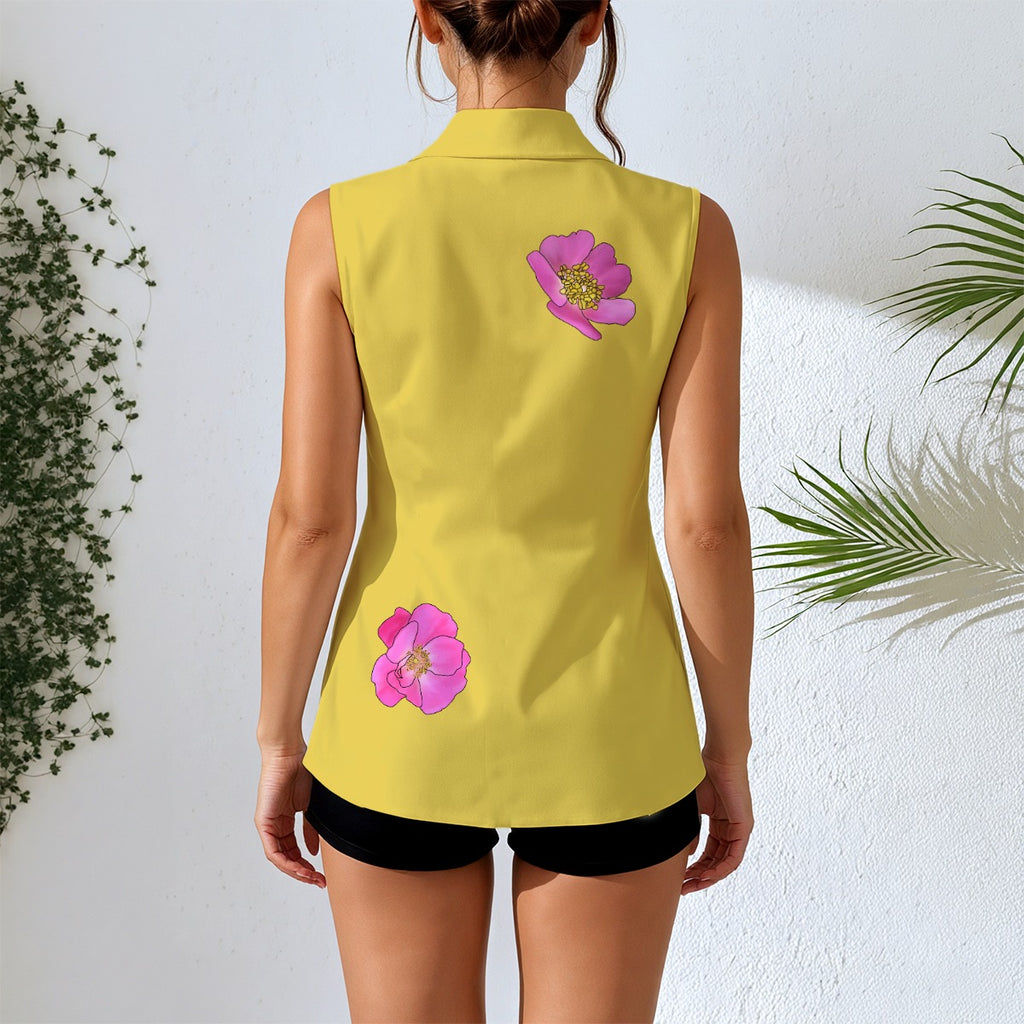 Alberta Primrose - sleeveless blazer - yellow